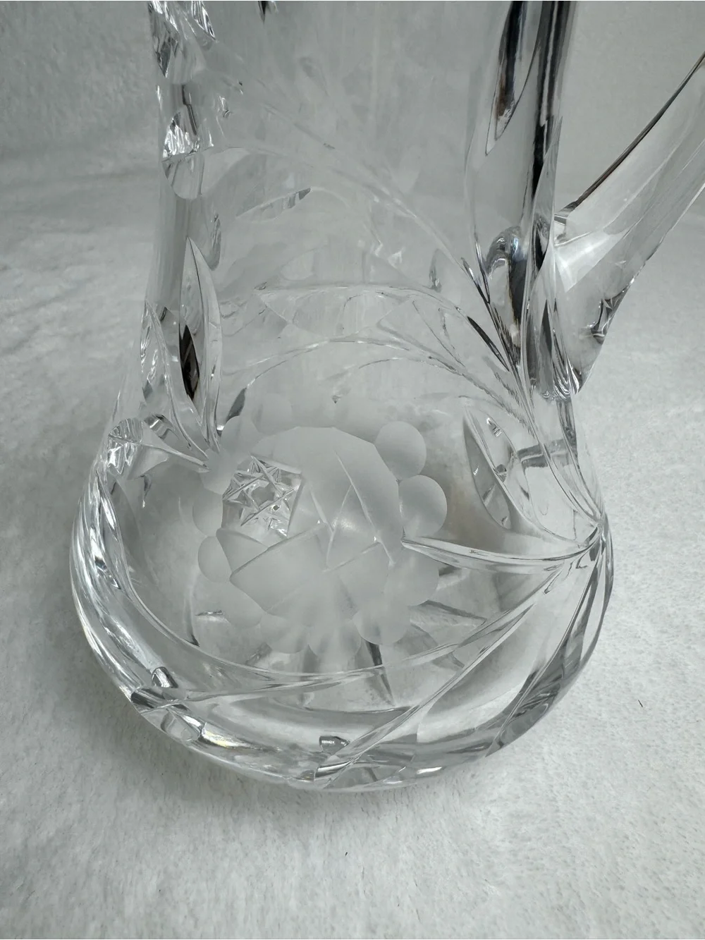 Antique 8” Jug Pitcher ABP American Brilliant Period Cut Glass Daisy Flower